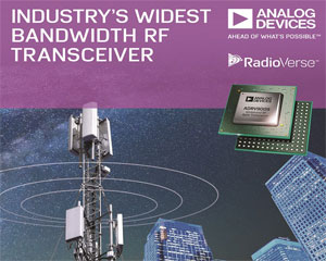 아나로그디바이스, 200MHz 대역폭의 RF 트랜시버 출시